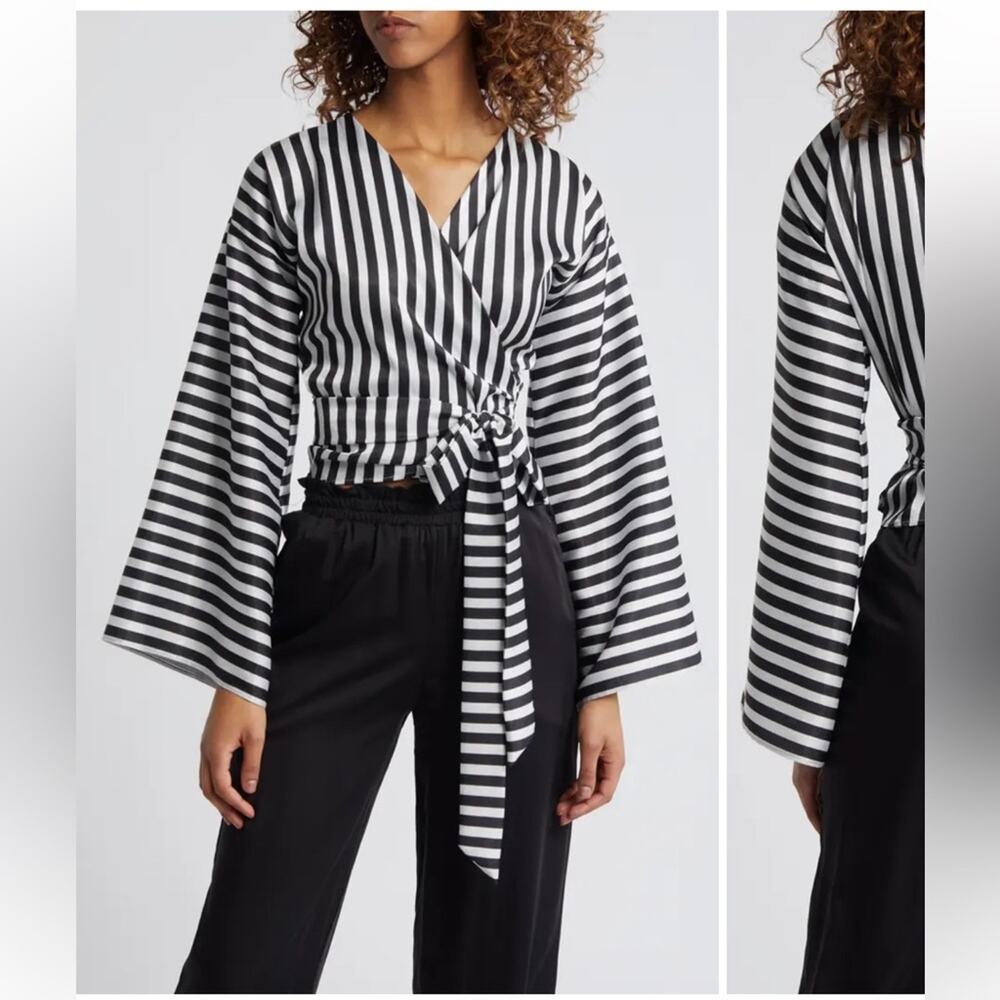 DIARRABLU Fatu Stripe Wrap Blouse